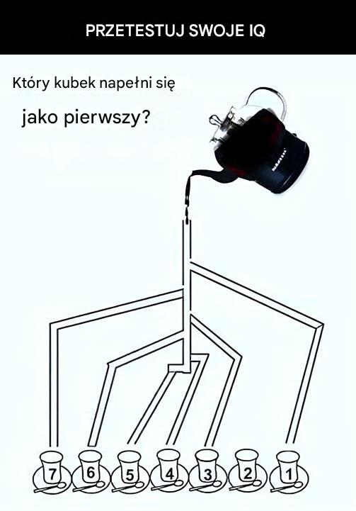 Sprawdź swoje IQ: Która filiżanka napełni się pierwsza?