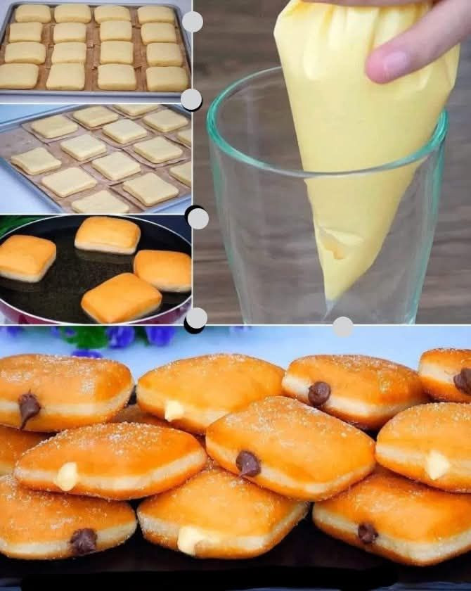 Pączki kwadratowe wypełnione kremem cukierniczym: pyszna odmiana