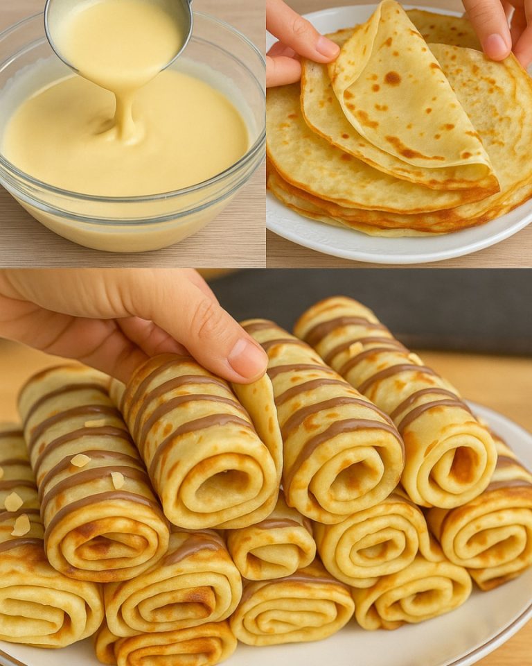 Puszyste naleśniki zwinięte w czekoladę