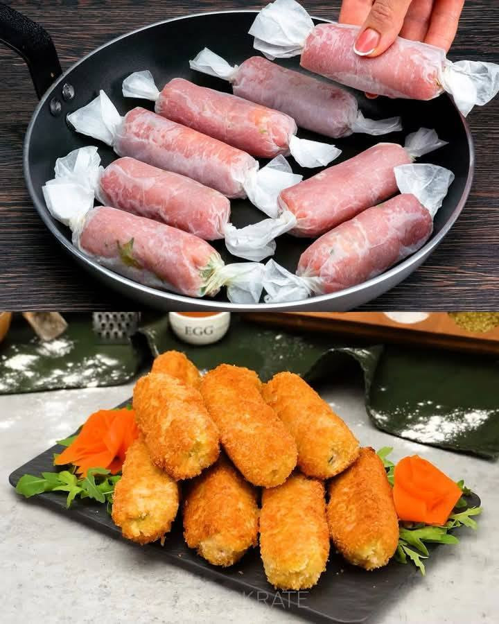 „Pyszny kotlet wieprzowy w chrupiącej panierce z nadzieniem serowym i kiszonym ogórkiem”