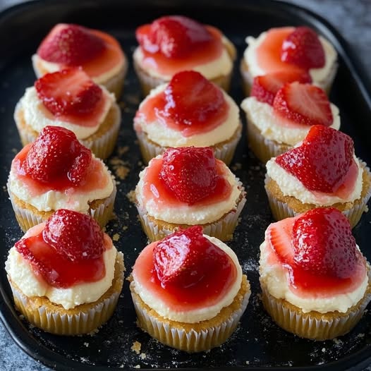 Szybki i pyszny mini sernik truskawkowy