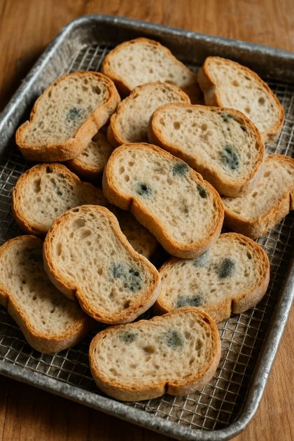 Wyciągnęłam czerstwy chleb ze spiżarni. Moja teściowa mówi, że marnotrawstwem jest go nie używać, ale dla mnie wygląda źle. Co powinnam zrobić?