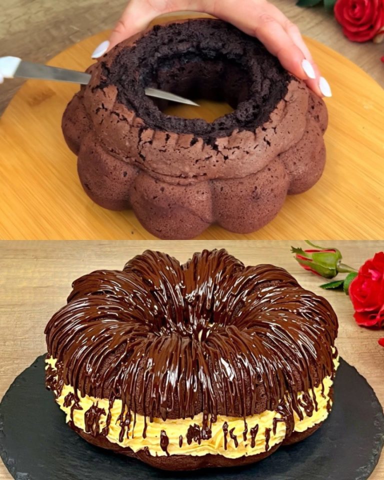 Czekoladowa Magia: Biszkopt z Kremowym Nadziewaniem i Lśniącym Ganache