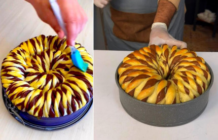 Przepis na ciasto w Dwóch Kolorach w Spirali