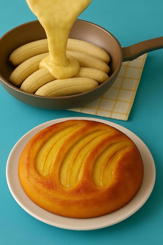 Ciasto bananowe do góry nogami