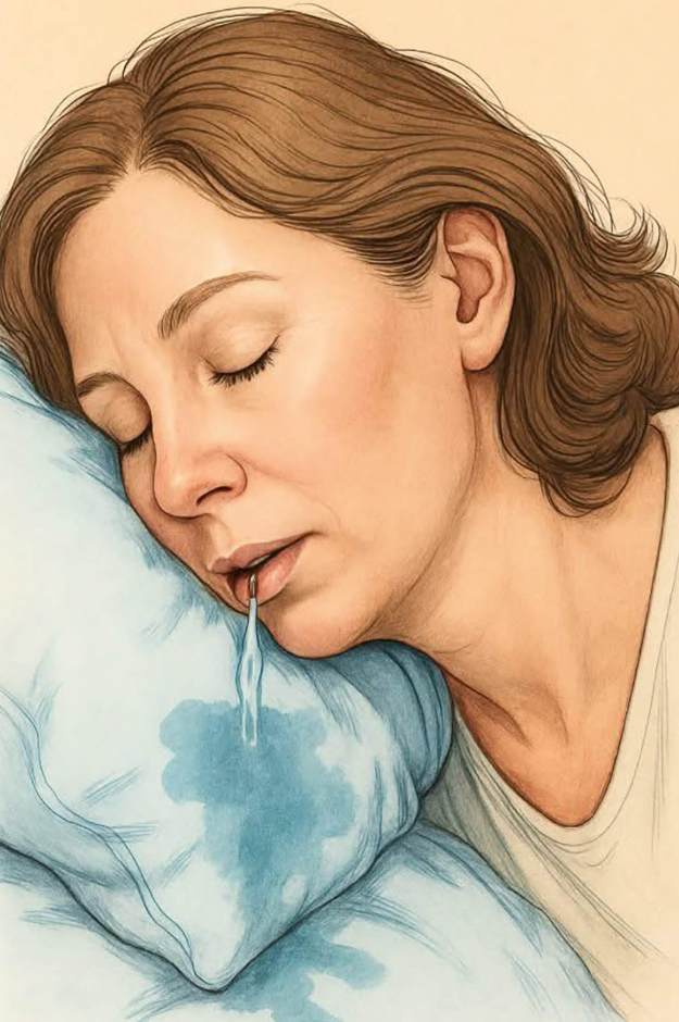 Co oznacza obudzenie się z poduszką mokrą od śliny?