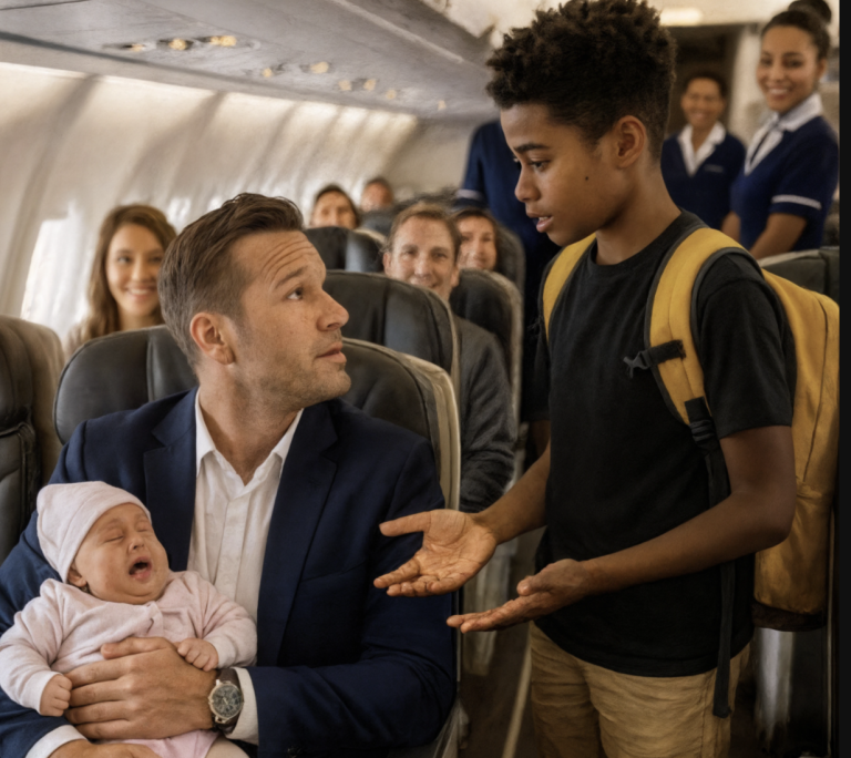Dziecko miliardera nie przestawało płakać w samolocie – dopóki młody czarnoskóry chłopiec nie zrobił czegoś niesamowitego.  Płacz zdawał się nie mieć końca.  Krzyki małej Nory rozbrzmiewały w luksusowej kabinie samolotu Boston-Zurych. Pasażerowie pierwszej klasy wiercili się na skórzanych fotelach, wymieniając zirytowane spojrzenia i ledwo tłumiąc westchnienia.  Henry Whitman, miliarder i niekwestionowany mistrz sali konferencyjnej, czuł się bezradny. On, który przywykł do przewodzenia tłumom, teraz z trudem uspokajał własne niemowlę. Jego garnitur był pognieciony, pot perlił się na czole i po raz pierwszy od lat czuł się strasznie bezbronny.  „Proszę pana, może jest po prostu zmęczona” – mruknęła cicho stewardesa. Skinął głową, ale w głębi duszy narastała w nim panika. Jego żona zmarła kilka tygodni po narodzinach Nory, zostawiając go samego z dzieckiem i imperium do zarządzania. Tego wieczoru mury kontroli, które cierpliwie wokół siebie budował, zaczęły się walić.  Wtedy z klasy ekonomicznej rozległ się głos:  „Przepraszam pana… Chyba mogę panu pomóc”.  Henry odwrócił się i zobaczył czarnoskórego nastolatka, mającego zaledwie szesnaście lat, niosącego stary plecak. Miał na sobie proste ubranie i znoszone trampki, ale w jego oczach błyszczała cicha pewność siebie. W kabinie rozległy się szmery. Kim był ten chłopak i co mógł zrobić?  „Mam na imię Mason” – powiedział chłopiec. „Opiekowałem się moją młodszą siostrą. Wiem, jak uspokoić dziecko… jeśli pozwolisz mi spróbować”.  Henry zawahał się; instynkt podpowiadał mu, żeby zachował kontrolę. Ale krzyki Nory przeszywały go niczym noże. Powoli skinął głową.  Mason podszedł i szepnął cicho:  „Cicho, maleńka…”, zaczynając ją delikatnie kołysać.  Ale dopiero po chwili odkryliśmy, co naprawdę jest nie tak 😱😭👇🏻👇🏻 Zobacz mniej
