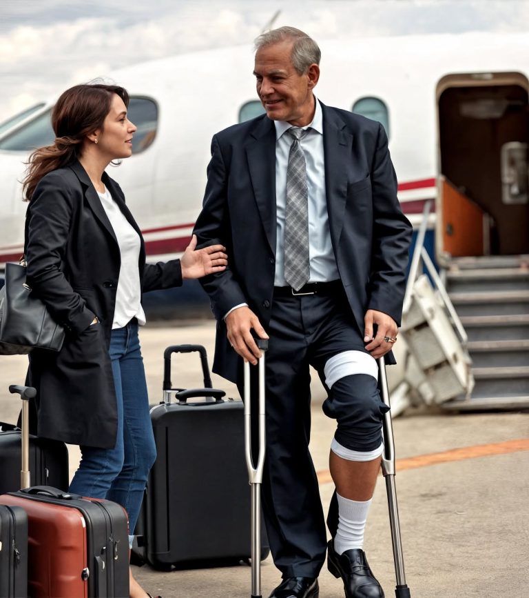 Spóźniła się na lot, żeby pomóc mężczyźnie cierpiącemu na chorobę nogi, nie wiedząc, że jest on właścicielem linii lotniczych.