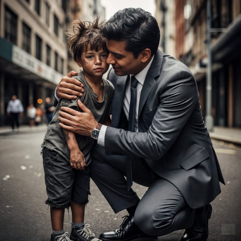 Chłopiec zwrócił się do milionera: „Nie potrzebuję pieniędzy, chcę tylko, żebyś mnie trzymał w ramionach, jakbym był jego synem”.