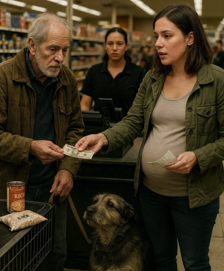 Pomogłem starszemu mężczyźnie i jego psu kupić jedzenie — następnego ranka pod moimi drzwiami wydarzył się cud.