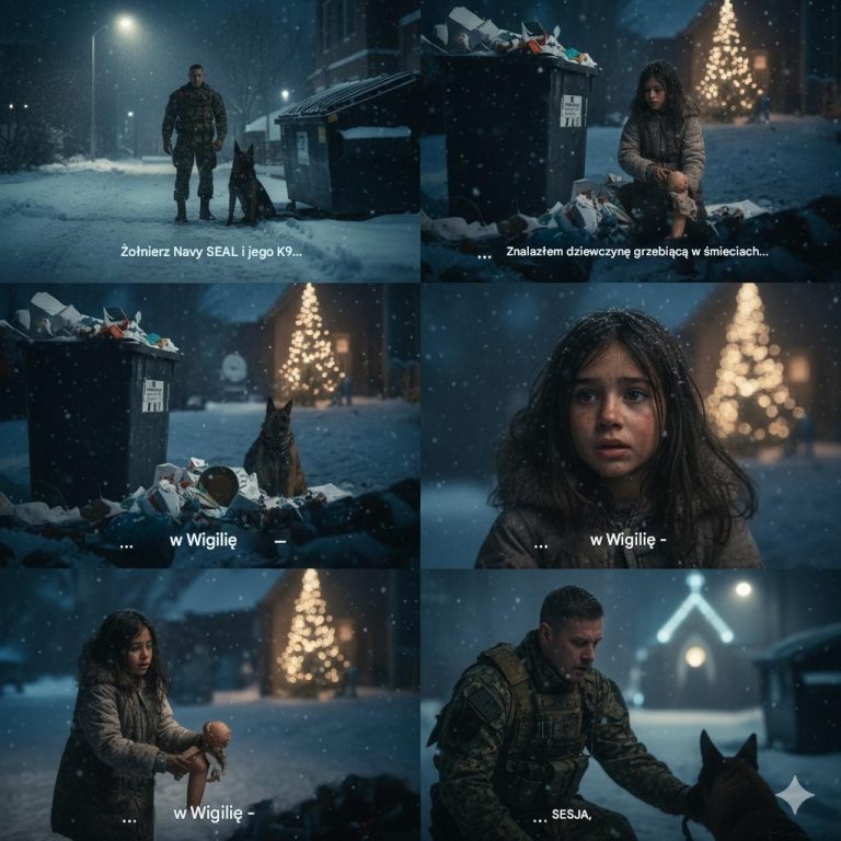 Żołnierz Navy SEAL na urlopie świątecznym znajduje dziewczynę grzebiącą w śmieciach, która szepnęła: „Nie dzwoń na policję” — to, do czego prowadzi go jego pies, zatrzymuje jego serce na zimno