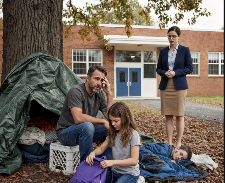 Kiedy zauważyłem, że Lily wciąż chowa lunch, po cichu poszedłem za nią – aż usłyszałem jej szept: „Tato… przyniosłam ci coś do jedzenia” do kogoś, kto mieszkał za naszą szkołą. Widok zaparł mi dech w piersiach. Opanowałem się, chwyciłem telefon… A to, co stało się potem, zmieniło wszystko.